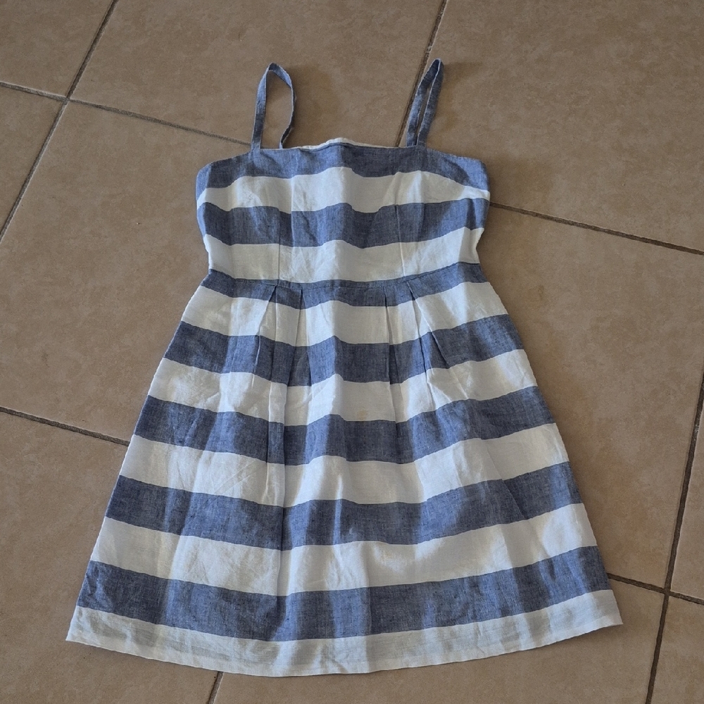 Blue and White Striped  Dress